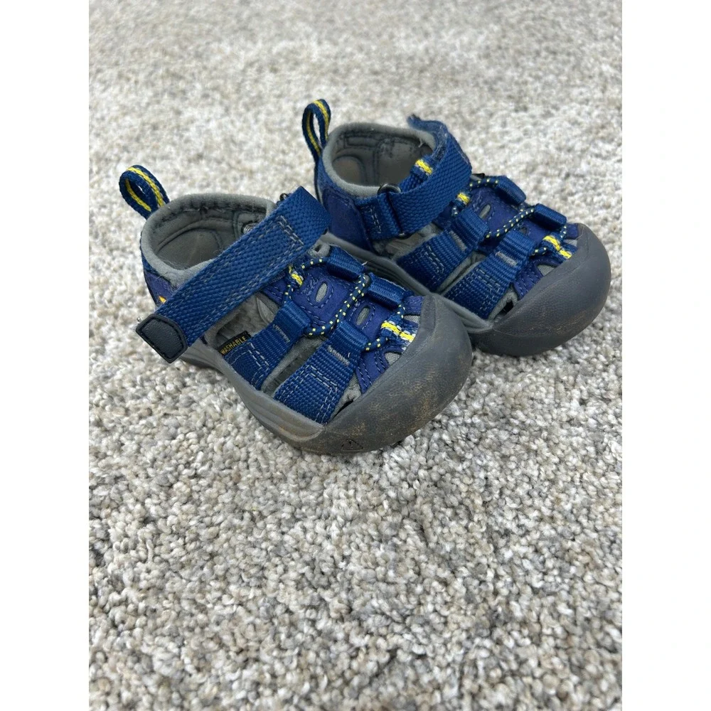 Keen Seacamp II CNX Blue Yellow Kids Sandals Size 4 Toddler 1021492 Water Shoes